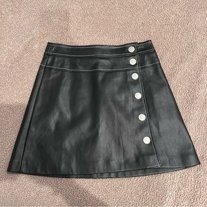 Zara Black Leather Mini Skirt
